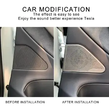 1 pāris Auto Piederumi Nerūsējošā Tērauda Runātājs Aptver Grils Acs Interjera Durvju Skaņas Audio Aizsargs Tesla Model 3