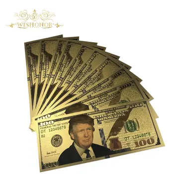10Pcs/Daudz Jaunu Amerikāņu Trumpis Banknotes 100 Dolāru banknotes, Vekseļus Banknošu 24K Papīra Naudu Par Dāvanas