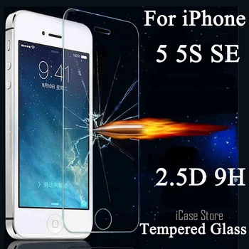 2.5 D 9H Premium Rūdīts Stikls iPhone 7 6 6S 5 5S SE 4 4S 6Plus 7 Plus iPod touch 5 6 Ekrāna Aizsargs, Rūdīts filmu