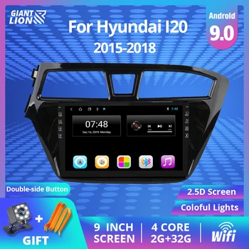 2 DIN Android 9.0 Auto Multimediju Atskaņotāju Hyundai I20 2016 2017 2018 GPS Navigācija, Stereo Auto Radio ar DVD Atskaņotāju Autoradio