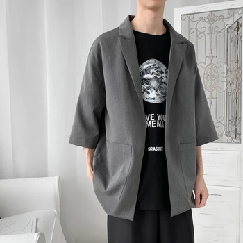 2019 Jauno Korejas Stila Atpūtas Dizaineru Modes Sieviešu, Vīriešu, Žakete Homme Jaka Pusi Piedurknēm Lielajam Ikdienas Tērps