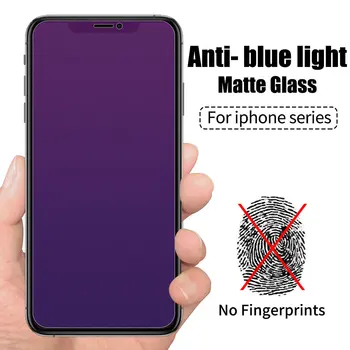 2gab/daudz Zilās Gaismas Matēts Matēta Rūdīta Stikla IPhone 11 Pro XS Max XR X 8 7 6 6s Plus Ekrāna Aizsargs, Stikls