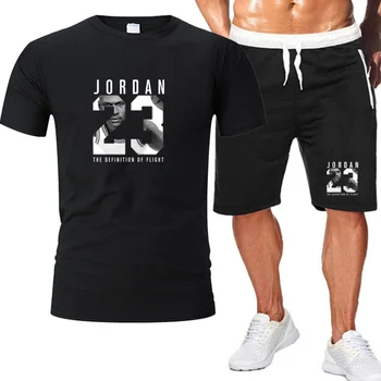 2piece komplekts vīriešu tērpiem, jordānija 23 t-krekls, šorti vasarā īsi tracksuit vīriešu, sporta apģērbu skriešanas sweatsuit basketbola jersey