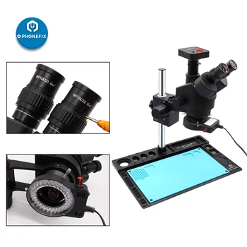 3,5 X-90X Black Trinokulara Stereo Mikroskopu 38MP HDMI mikroskopu elektronisko HD Kameras C-Mount Len LED gaismas, Telefona Lodēšanu