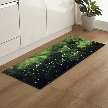 3D Zaļā zāle, pledi, absorbējošu neslīdoša bambusa lapām durvju paklājiņš, vannas istaba virtuves grīdas paklājs guļamistabā, viesistabā paklājs gaitenis paklājs