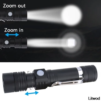7000LM super spilgti LED lukturītis lukturītis led T6 / L2 / V6 Zoomable lāpu āra velosipēdu gaismas USB lādējamu