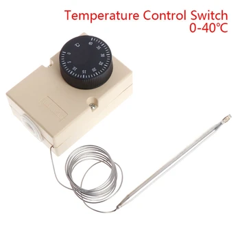 AC220V 0-40 pēc Celsija Temperatūras Slēdzis Kapilāro Termostatu Kontrolieris w ūdensizturīgs kaste