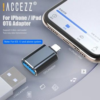 !ACCEZZ iPhone Adapteris, USB 3.0 OTG Mobilo Telefonu Aksesuāri U Diska Tastatūras Pārveidotājs iPhone 11 Pro Max 7 8 iOS 12 13