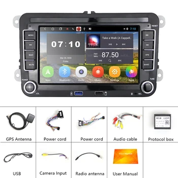 AMPrime 2 Din Android 8.1 Automašīnas radio, GPS VW/Volkswagen/Golf/Polo/Tiguan/Passat/b7/b6/SEAT/leon/Skoda Automašīnu Multimediju Atskaņotājs
