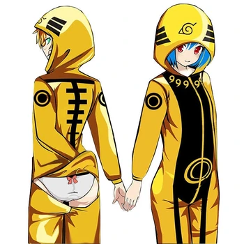 Anime Naruto Rikudousennin Modo Onesies Halloween Cosplay Tērpos, Pieaugušo, Vīriešu, Sieviešu Jumpsuits Flaneļa Mājas Sleepwear