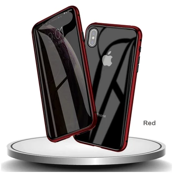 Anti-peeping Magnētisko Tālrunis Lietā Par iPhone 11pro XR XS Max X XS 7 8 6 6S Plus Privātuma Ekrāna Aizsargs, Rūdīta Stikla Vāks