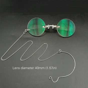 Anti-seno brilles ar apaļiem tuvredzība vai presbyopic briļļu lēcas ar sudraba deguna klipu,ar Ķēdi , opera brilles