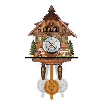 Antikvāru Koka Dzeguze Sienas Pulkstenis Putns Laiks Bell Šūpoles Signalizācijas Skatīties Mājas Restorāns Guļamistaba Dekorēšana