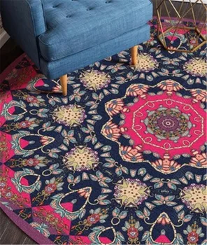 Apaļā Mandala Paklāju persiešu Paklāja Grīdas Dzīvojamā Istabā, Guļamistabā Paklāju Lielu Marokas neslīdoša Bērnu Istabas Paklājs