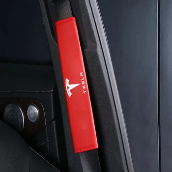 Auto Drošības Jostu Ietver Plecu Aizsargs Crash Pad Par Tesla Model 3 X S Universal Piederumi
