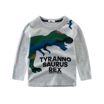 Bērnu T Krekls Pavasara Zēni Tshirts Dinozauru Karikatūra Modelis Ar Garām Piedurknēm Bērnu Zēniem Ziemas Drēbes Camisetas