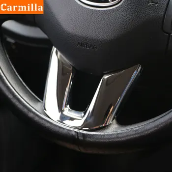 Carmilla ABS Chrome Automašīnas Stūres Rata Pogas, Poga Paneļa Vāku Apdari par Kia Sportage 3 R 2011. -. gadam Car Styling Uzlīmes