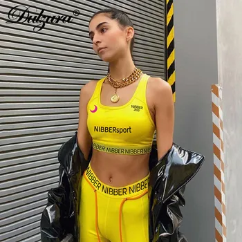 Dulzura vēstuli izdrukāt sievietes divas gabals, kas pārsējs kultūraugu top zeķes apģērbs tracksuit 2020. gada vasaras drēbes, fitnesa streetwear sexy