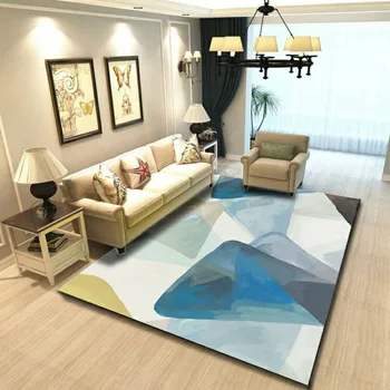 Dzīvojamā istaba paklāju, gaiši luksusa, vienkāršas un modernas, iespiests paklāju, mazgājams, guļamistabas gultas dīvāns, durvju paklājiņš