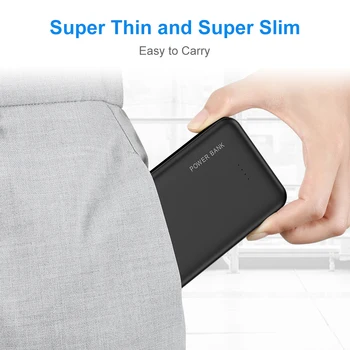 FLOVEME 10000mAh Mini Portable Power Bank Ātrās Uzlādes Dual USB Slim Powerbank Ārējo Akumulatoru Banka iPhone Xiaomi MI9