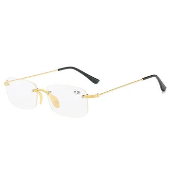 Gatavo Bifocal Anti Blue Ray Lasīšanas Brilles Vīriešiem Bez Apmales Vintage Metāla Rāmis Vecuma Tālredzība Brilles 1.50 Dioptriju Gafas Para Leer