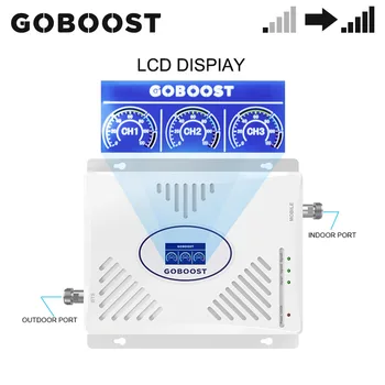 GOBOOST Auto Pastiprinātāju GSM 2G 3G 4G Mobilo Telefonu Signāla Pastiprinātājs 850 900 LTE 1800 2600 UMTS 2100 MHz Tīkla Repeater Komplekts