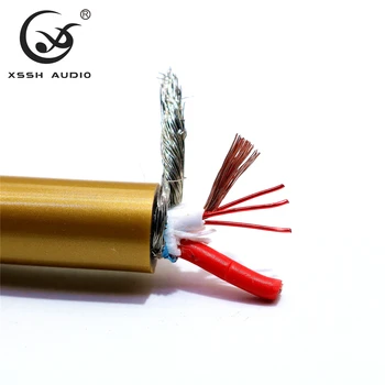 GOLDEN5-C OFC tīra vara pārklājumu sudraba 10mm Audio Kabeļu Līnijas Vadu Vads RCA, XLR spraudnis