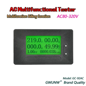 GWUNW GC92 AC Daudzfunkcionāls Ciparu Displejs Elektroenerģijas Pārraudzīt Spriegumu Amperometer Strāvas Frekvences Mērītājs