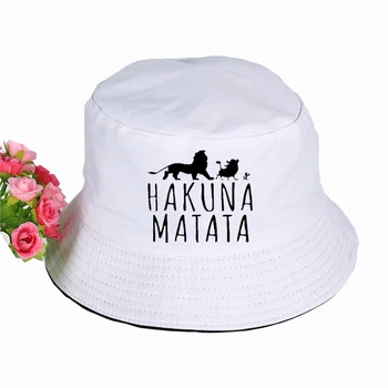 Hakuna Matata Drukāt Spaini Cepures Vasaras pop harajuku Sievietes Vīrieši zvejnieka cepure Āra saulessargs klp zvejas cepure