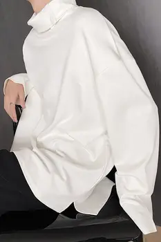IEFB /vīriešu apģērbi Rudens personalizētu stāv apkakles sprādzi vienkāršu, ērtu garām piedurknēm krekli lielajam rudens jaunas 9Y3897