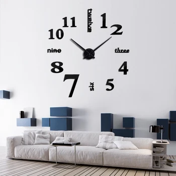 Jaunu pārdošanas sienas pulkstenis pulksteņi reloj de salīdzinot skatīties 3d diy Akrila spoguļa Uzlīmes Kvarca Mūsdienu Mājas Apdare bezmaksas piegāde