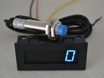 Jaunu, Zilu LED Tahometrs, APGR. / min Ātruma Mērītājs + Tuvuma Sensora Slēdzis NPN 3 vadi