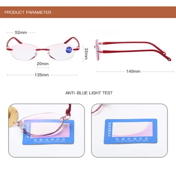Lasījums Brilles Sievietēm bez apmales vecuma tālredzība uz Lady Anti Zilā Gaisma Lasīšanas Brilles +1.0 +1.5 +2.0 +2.5 +3.0 +3.5 +4.0 Ultravieglajiem
