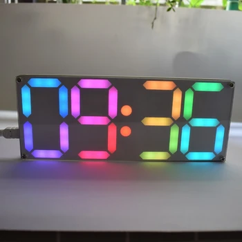 Liela Collu Varavīksnes Krāsu Digitālo Caurules DS3231 Pulkstenis DIY komplektu ar pielāgojamu krāsas Elektronisko Dāvanu komplekts