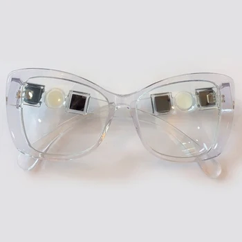 Lielgabarīta Cat Eye Saulesbrilles Sievietēm, Vīriešiem 2020. Gadam, Pavisam Spogulis Brilles Luksusa Toņos Sievietēm UV400