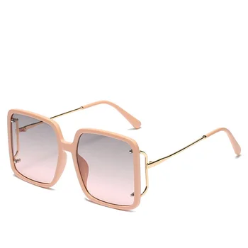 Lielizmēra Kvadrātveida Saulesbrilles Sieviešu Modes 2021 Jaunu Vintage Toņos Vīriešu Zīmolu, Dizainu, Luksusa Lielas Saules Brilles UV400 Briļļu Sieviete