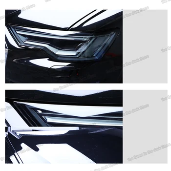 Lsrtw2017 TPU Caurspīdīgs Melns Auto Lukturu Plēves Aizsardzības Uzlīme Audi A4 A5 A6 A7 A3 Q5 Q2 Q7 2019 S3 S4 S5 2010-2020