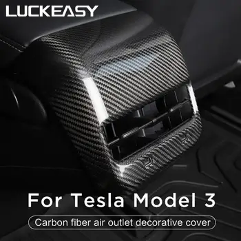 LUCKEASY par Tesla Model 3 2017-2019 Aizmugurējie elkoņbalsti Lodziņā nekustamā Oglekļa Šķiedras Dekoratīvā Forma, iekšējā Apdare, Auto Piederumi
