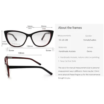 Luksusa Acetāts Brilles Sieviešu Rāmi, Cat Eye Briļļu Rāmji Sievietēm Trending Sieviete, Optiskās Brilles Rāmis Lentes Opticos Mujer