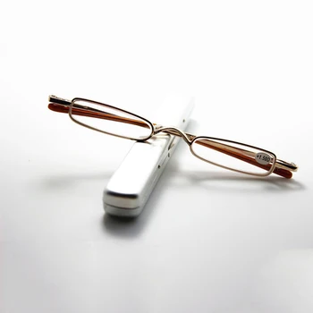 Metāla Rāmis Notīrīt Objektīvu Slim Lasīšanas Brilles Sievietēm, Vīriešiem Presbyopic Brilles Mini Ultravieglajiem ar Dioptriju Gadījumā 1.0 4.0