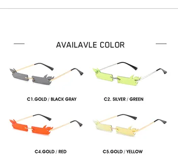 Modes bez apmales Saulesbrilles Sieviešu 2020. Gadam, Okeāna krāsu, Uguns Steampunk Saulesbrilles Vīriešiem Bezrāmju Punk Brilles Toņos UV400 Oculos