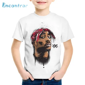 Modes Drukāt Tupac 2pac Bērnu T-krekli Bērniem, Hip Hop Laupījums Vasaras Īsām Piedurknēm Apģērbs Gadījuma Zēni/Meitenes Bērnu T krekls,HKP287