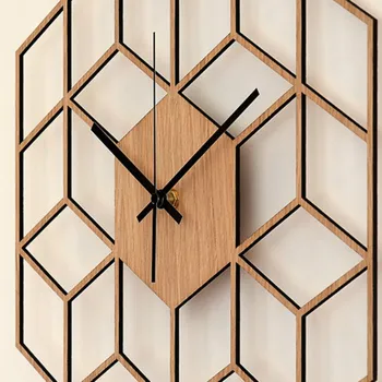 Modes radošo mūsdienu ģeometriskā grafika sienas pulkstenis koka pulkstenis galda dzīvojamā istabā, guļamistabā, birojā, apdares pulkstenis galda LB92518