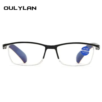 Oulylan Lasīšanas Brilles Sievietēm, Vīriešiem Zilā Gaisma Pretbloķēšanas Datoru Brilles Puse Rāmja Brilles Vecuma Tālredzība Lasītājs +1.0 4.0