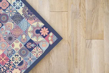 Panorāmas Vinila Paklāju Iespiests ar Vintage Dizaina Rozā Krāsas | Virtuves Paklāju Anti-Slip antipirēnu | Dzīvojamā Istaba Paklājs | XXL Paklāji | PVC Paklāji
