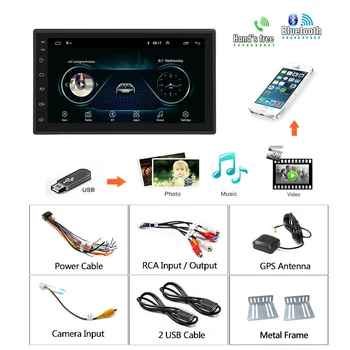 Podofo Android 9.1 2 Din Auto radio Multimediju GPS Spēlētājs 2DIN 2.5 D Universāla, Lai Volkswagen Nissan Hyundai Kia toyota, LADA Ford
