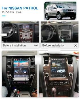 PX6 Tesla Ekrāna Android 9.0 4+128G Auto GPS Navigācijas Nissan Patrol 2010-2018 Multimediju DVD Atskaņotāju, Auto Stereo Galvas Vienības