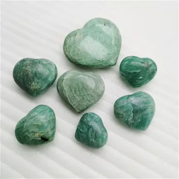 Roku cirsts kvarcu zaļā amazonite sirds formas kristāli dziedniecības akmeņi, mājas apdare