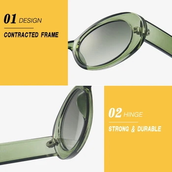 SIMPRECT Vintage Ovālas formas Saulesbrilles Sieviešu Ir 2021. Augstas Kvalitātes Metāla Viras, Saules Brilles Modes UV400 Toņos Sievietēm Gafas De Sol