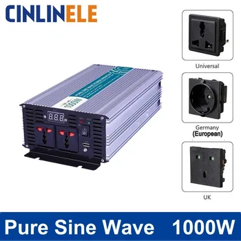 Smart Pure Sine Wave Inverter 1000W CLP1000A DC 12V 24V 48V, lai AC 110V, 220V Smart Sērija Solar Power 1000W Pārsprieguma Jauda 2000W